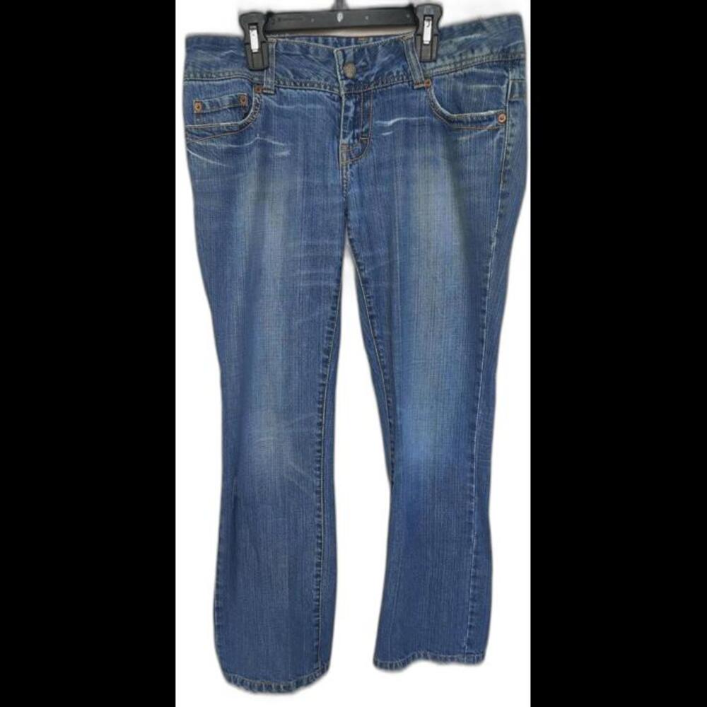 American Eagle Jeans Denim Womens Juniors Size 8R Bootcut Distressed
